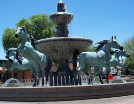 Bronze horse fountain